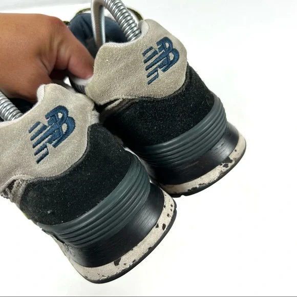New Balance Mens ML574AT D Classic Running Gray Navy Yellow Sneaker Shoes 8.5 - Picture 7 of 14